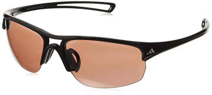 adidas Raylor 2 S Non-Polarized Iridium Oval Sunglasses, Shiny Black, 60 mm