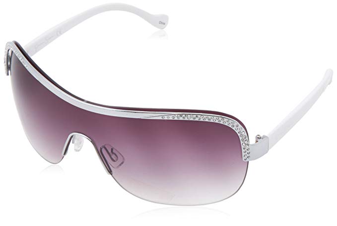 Jessica Simpson Women's J5089 SLVWH Shield Sunglasses