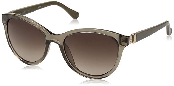 Calvin Klein Women's Ck3189s Cateye Sunglasses, Light Brown, 55 mm
