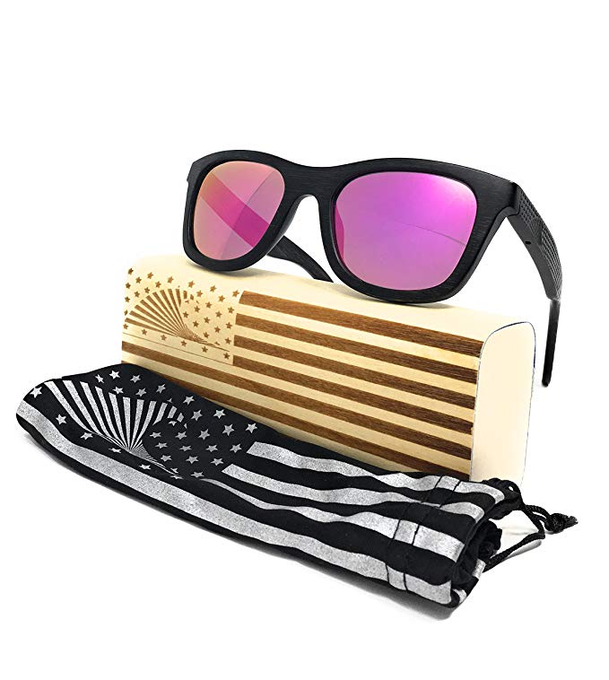Patriot Shades Polarized Floating Bamboo Wood Wayfarer Sunglasses | LOUDMOUTH PATRIOT