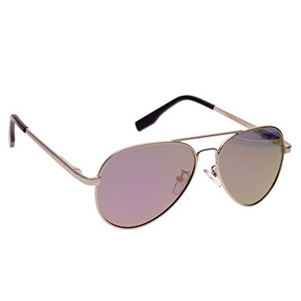 Zacway Small Polarized Spring Hinges Metal Aviator Sunglasses for Men Women UV400 52mm