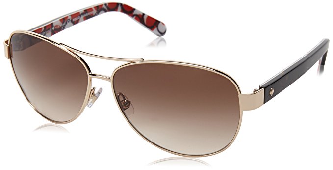 Kate Spade Women's Dalia 2 Aviator Sunglasses, Silver Dots & Gray Gradient 135 mm
