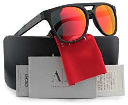 Armani Exchange AX4032 Sunglasses Matte Grey w/Orange Mirror (8142/6Q) AX 4032 81426Q 55mm Authentic