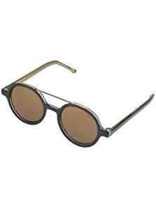 Komono KOM-S2102 Round Sunglasses, Black Gold Frames/Gold Lens 52MM
