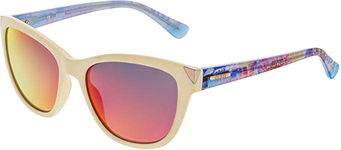 Guess Metal Peak Cateye Sunglasses in Ivory GU7398 25U 55