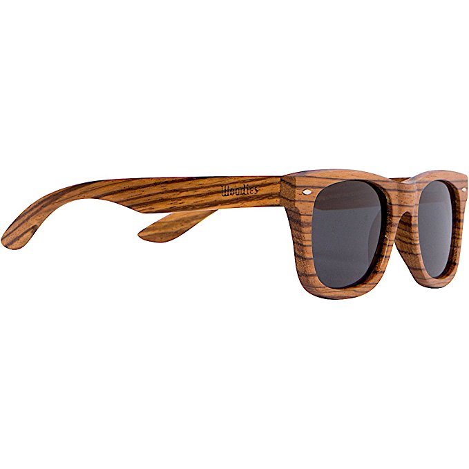 WOODIES Full Zebra Wood Sunglasses with Polarized Lens