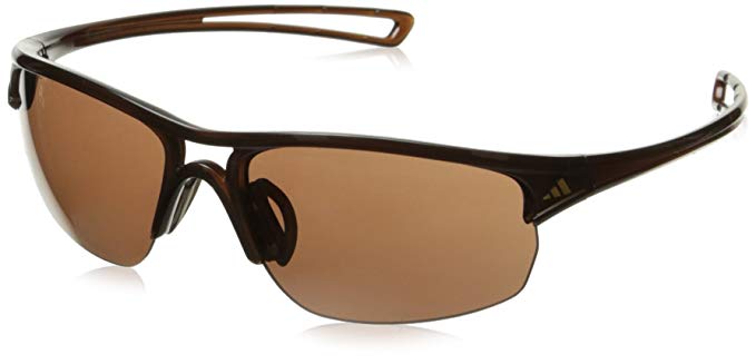 adidas Raylor 2 S Non-Polarized Iridium Oval Sunglasses, Shiny Brown, 60 mm