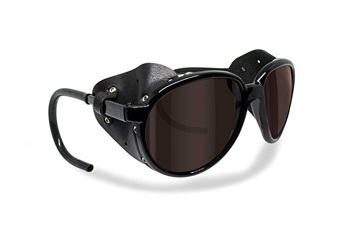 Glacier Polarized Sunglasses for Mountain Hiking Trekking Ski mod. Cortina Italy Shiny Black